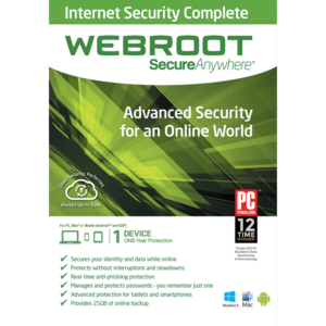 Webroot SecureAnywhere Internet Security 1 Devce 1 Year