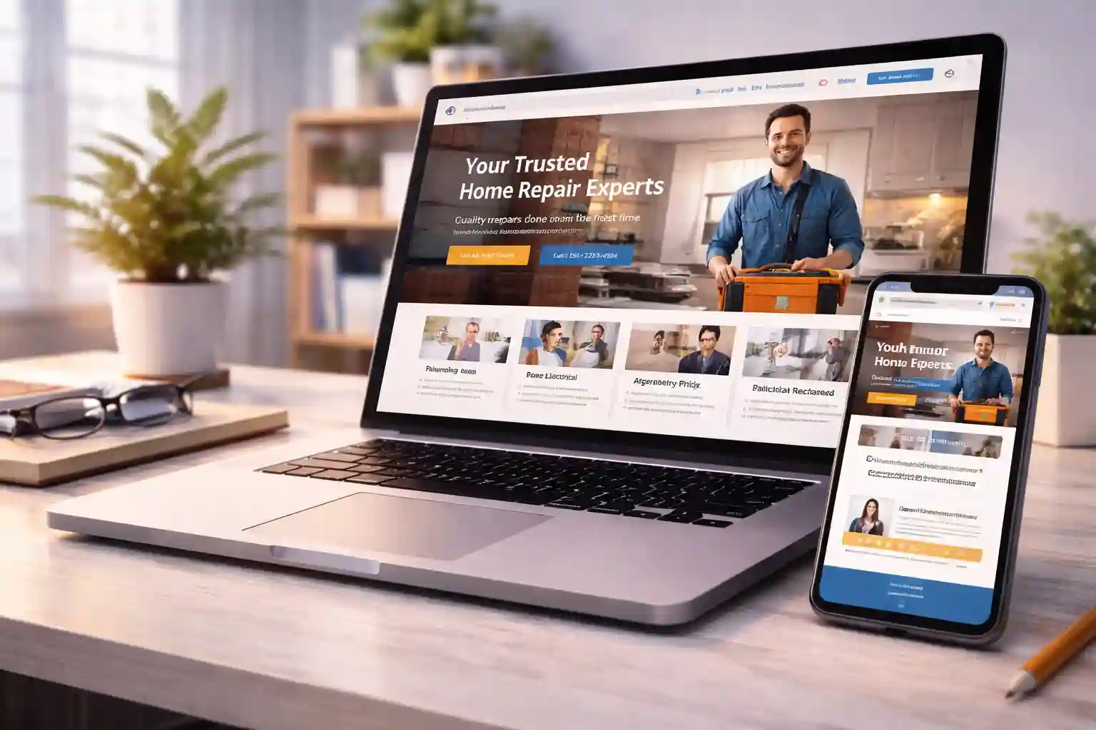Example layout: service business homepage